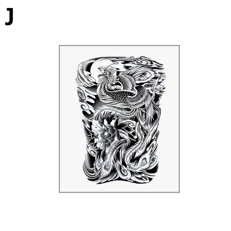 Juice herbal temporary tattoo stickers, Japanese traditional temporary tattoo stickers, waterproof, long-lasting, for men's arms, personalized, high-end, large-format floral designs.